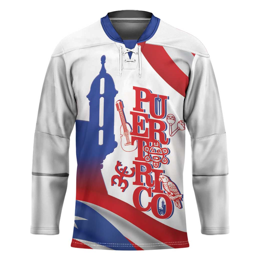 Puerto Rico Hockey Jersey Puerto Rican Proud El Morro Flag Wave Style