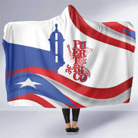 Puerto Rico Hooded Blanket Puerto Rican Proud El Morro Flag Wave Style