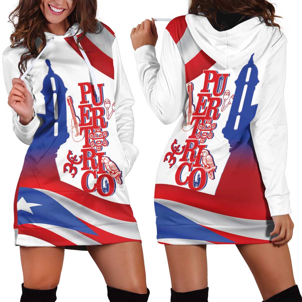 Puerto Rico Hoodie Dress Puerto Rican Proud El Morro Flag Wave Style