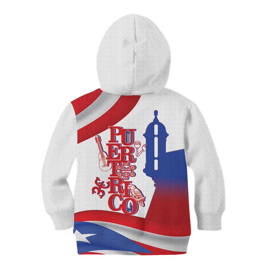 Puerto Rico Kid Hoodie Puerto Rican Proud El Morro Flag Wave Style
