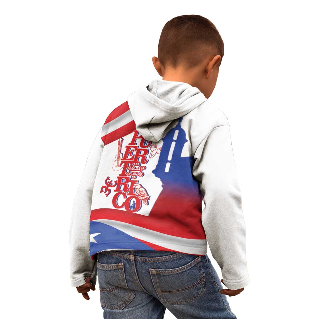 Puerto Rico Kid Hoodie Puerto Rican Proud El Morro Flag Wave Style