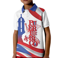 Puerto Rico Kid Polo Shirt Puerto Rican Proud El Morro Flag Wave Style