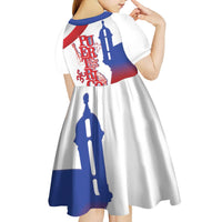 Puerto Rico Kid Short Sleeve Dress Puerto Rican Proud El Morro Flag Wave Style