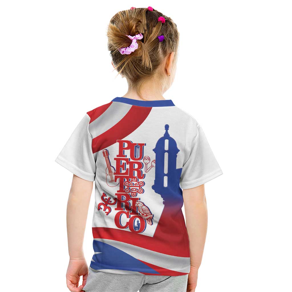 Puerto Rico Kid T Shirt Puerto Rican Proud El Morro Flag Wave Style