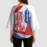 Puerto Rico Kimono Sleeve Blouse Puerto Rican Proud El Morro Flag Wave Style