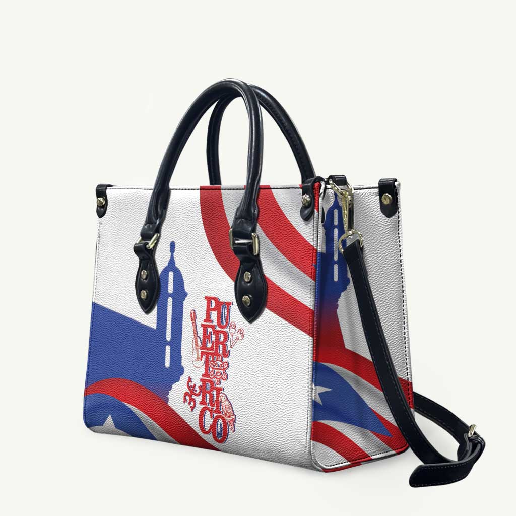 Puerto Rico Leather Bag Puerto Rican Proud El Morro Flag Wave Style