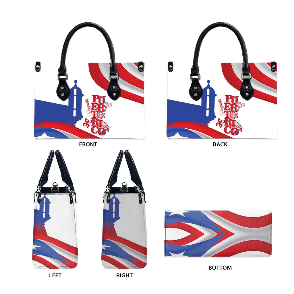 Puerto Rico Leather Bag Puerto Rican Proud El Morro Flag Wave Style