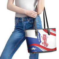 Puerto Rico Leather Tote Bag Puerto Rican Proud El Morro Flag Wave Style