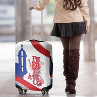 Puerto Rico Luggage Cover Puerto Rican Proud El Morro Flag Wave Style