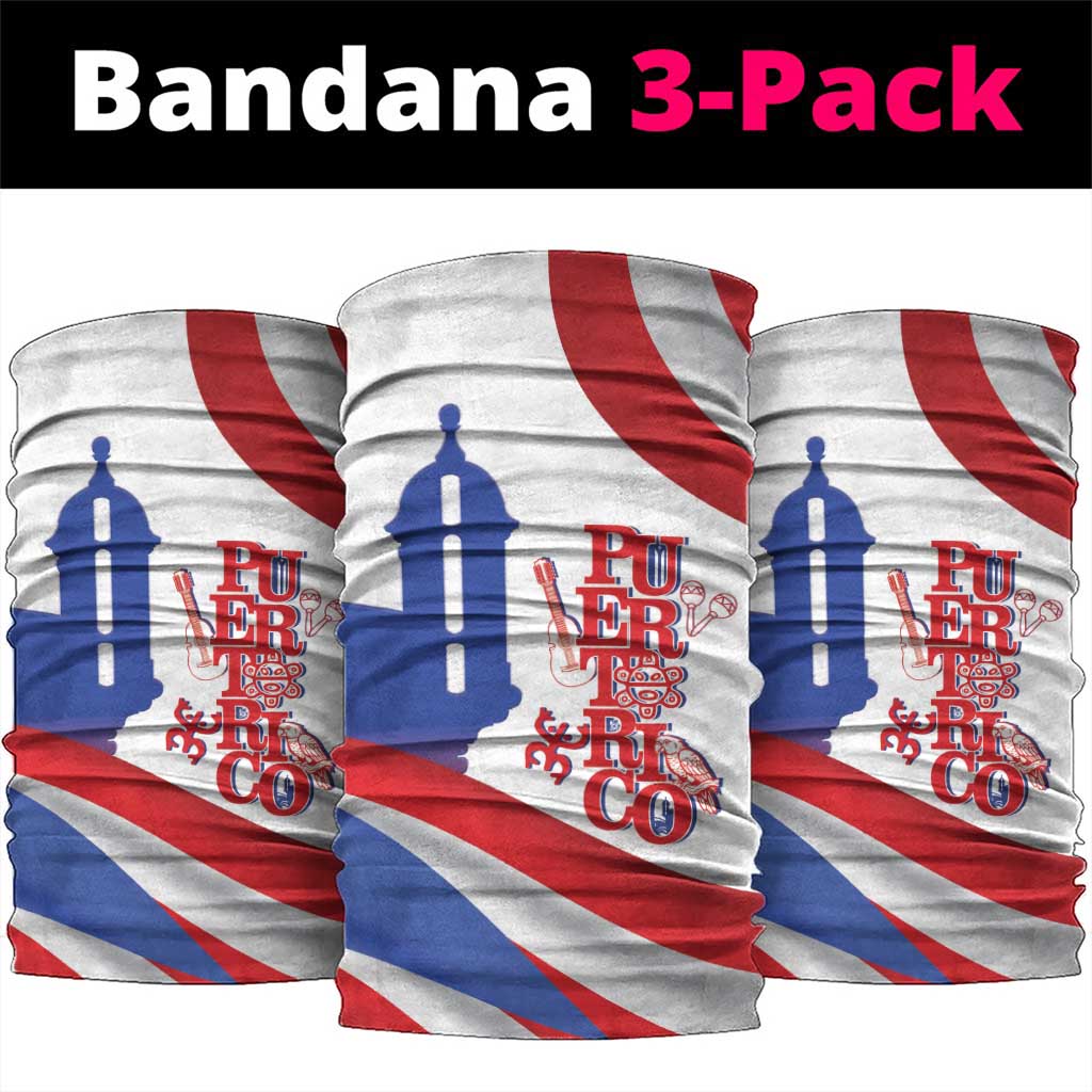 Puerto Rico Neck Gaiter Puerto Rican Proud El Morro Flag Wave Style