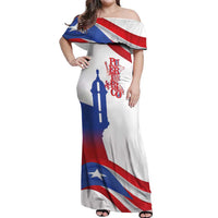 Puerto Rico Off Shoulder Maxi Dress Puerto Rican Proud El Morro Flag Wave Style