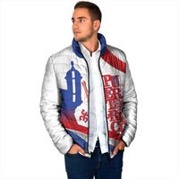 Puerto Rico Padded Jacket Puerto Rican Proud El Morro Flag Wave Style