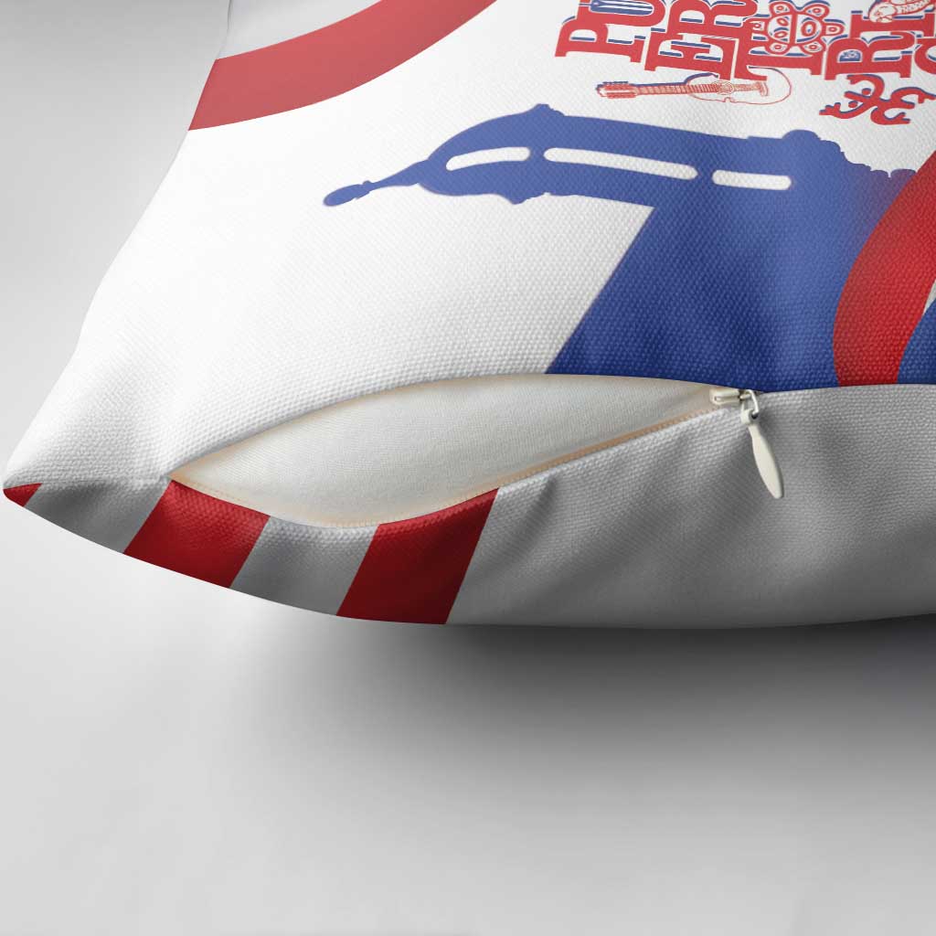 Puerto Rico Pillow Cover Puerto Rican Proud El Morro Flag Wave Style