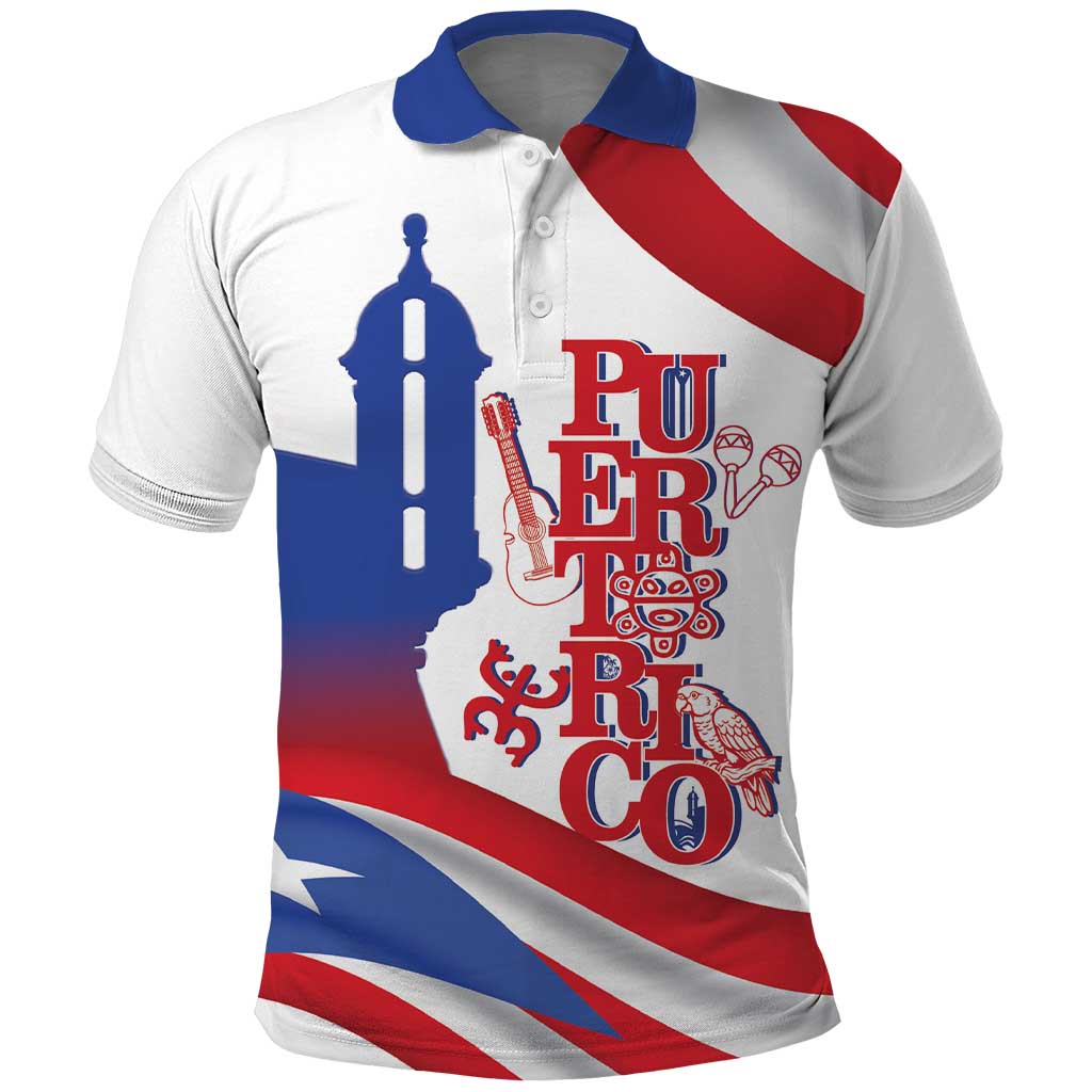 Puerto Rico Polo Shirt Puerto Rican Proud El Morro Flag Wave Style