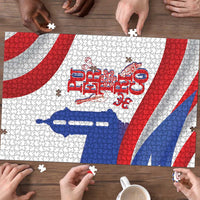 Puerto Rico Puzzle Puerto Rican Proud El Morro Flag Wave Style