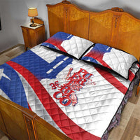 Puerto Rico Quilt Bed Set Puerto Rican Proud El Morro Flag Wave Style