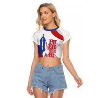 Puerto Rico Raglan Cropped T Shirt Puerto Rican Proud El Morro Flag Wave Style