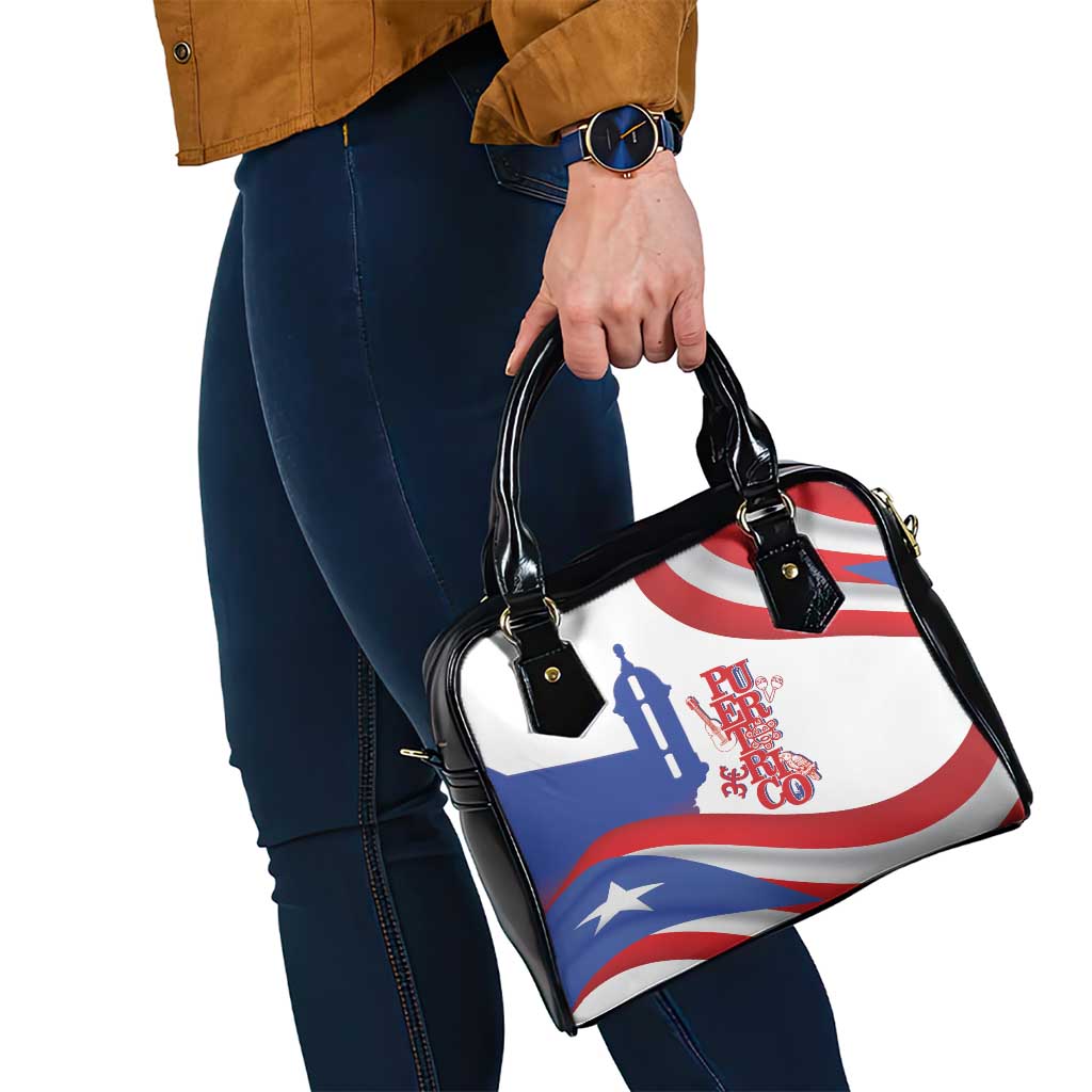 Puerto Rico Shoulder Handbag Puerto Rican Proud El Morro Flag Wave Style
