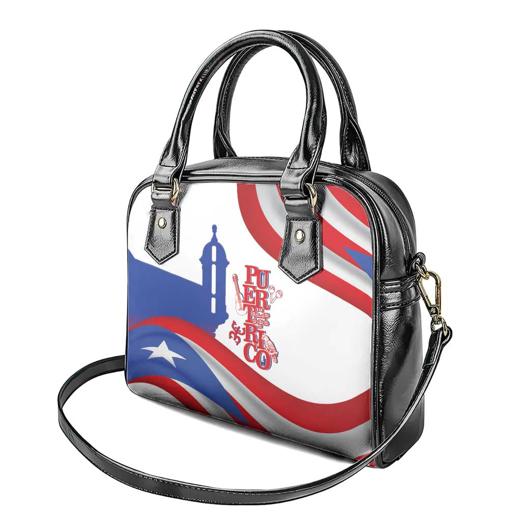 Puerto Rico Shoulder Handbag Puerto Rican Proud El Morro Flag Wave Style