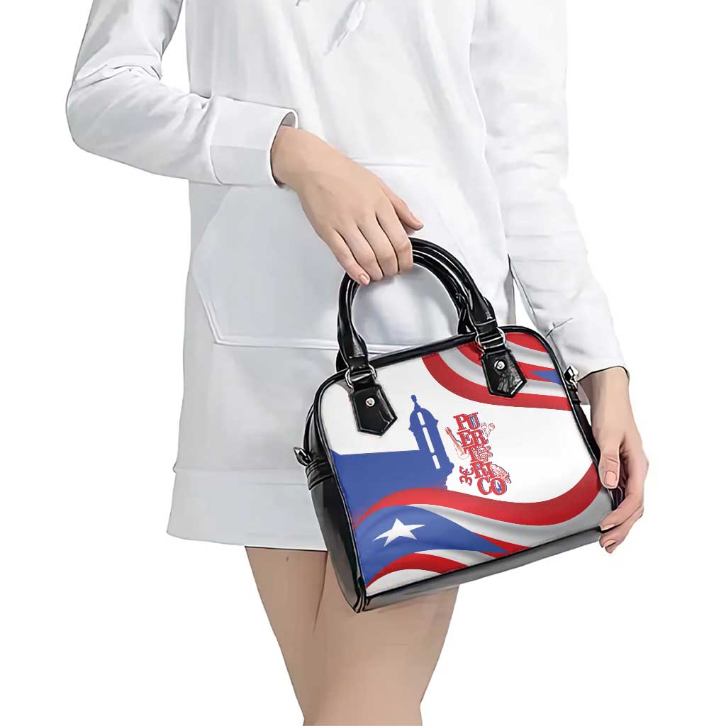 Puerto Rico Shoulder Handbag Puerto Rican Proud El Morro Flag Wave Style