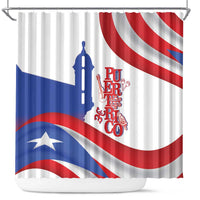 Puerto Rico Shower Curtain Puerto Rican Proud El Morro Flag Wave Style