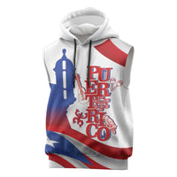 Puerto Rico Sleeveless Hoodie Puerto Rican Proud El Morro Flag Wave Style