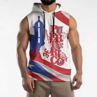 Puerto Rico Sleeveless Hoodie Puerto Rican Proud El Morro Flag Wave Style