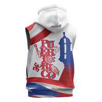 Puerto Rico Sleeveless Zip Hoodie Puerto Rican Proud El Morro Flag Wave Style