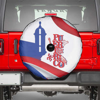 Puerto Rico Spare Tire Cover Puerto Rican Proud El Morro Flag Wave Style