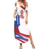 Puerto Rico Summer Maxi Dress Puerto Rican Proud El Morro Flag Wave Style