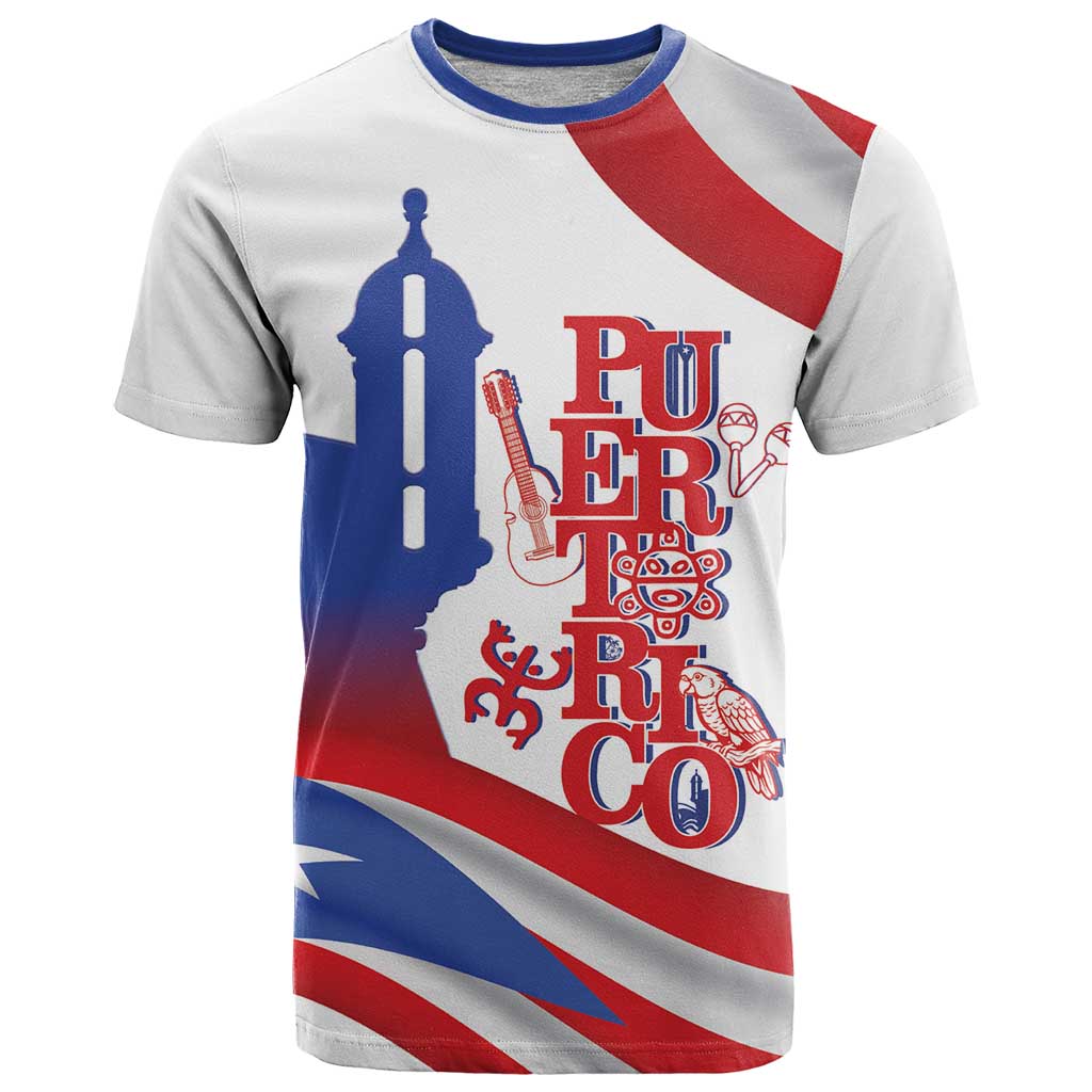 Puerto Rico T Shirt Puerto Rican Proud El Morro Flag Wave Style