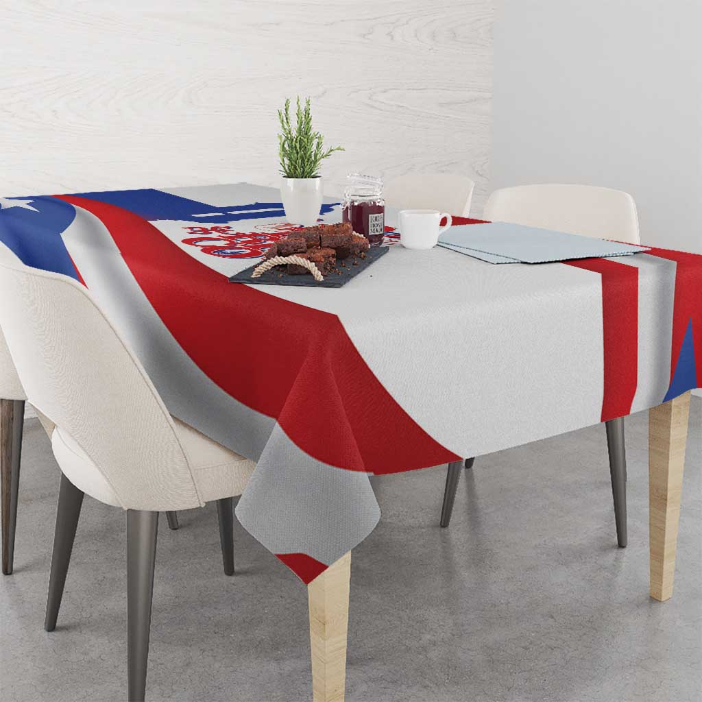 Puerto Rico Tablecloth Puerto Rican Proud El Morro Flag Wave Style