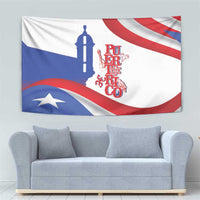 Puerto Rico Tapestry Puerto Rican Proud El Morro Flag Wave Style