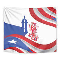 Puerto Rico Tapestry Puerto Rican Proud El Morro Flag Wave Style