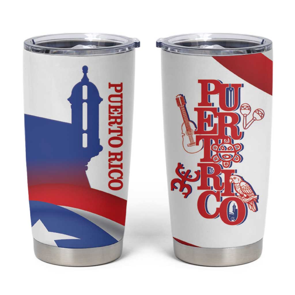 Puerto Rico Tumbler Cup Puerto Rican Proud El Morro Flag Wave Style