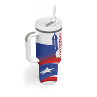 Puerto Rico Tumbler With Handle Puerto Rican Proud El Morro Flag Wave Style