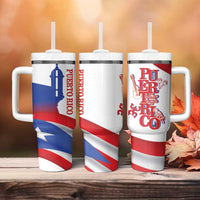Puerto Rico Tumbler With Handle Puerto Rican Proud El Morro Flag Wave Style