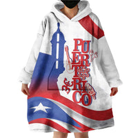Puerto Rico Wearable Blanket Hoodie Puerto Rican Proud El Morro Flag Wave Style