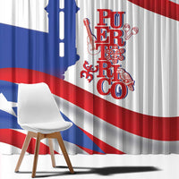 Puerto Rico Window Curtain Puerto Rican Proud El Morro Flag Wave Style