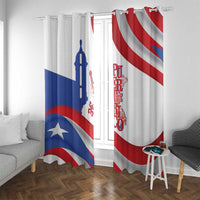 Puerto Rico Window Curtain Puerto Rican Proud El Morro Flag Wave Style