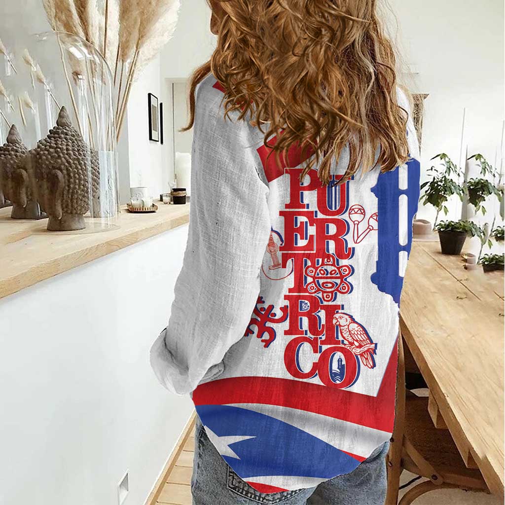 Puerto Rico Women Casual Shirt Puerto Rican Proud El Morro Flag Wave Style