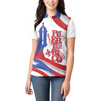 Puerto Rico Women Polo Shirt Puerto Rican Proud El Morro Flag Wave Style