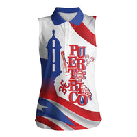 Puerto Rico Women Sleeveless Polo Shirt Puerto Rican Proud El Morro Flag Wave Style