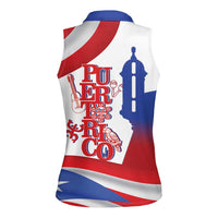 Puerto Rico Women Sleeveless Polo Shirt Puerto Rican Proud El Morro Flag Wave Style