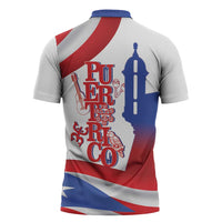 Puerto Rico Zipper Polo Shirt Puerto Rican Proud El Morro Flag Wave Style