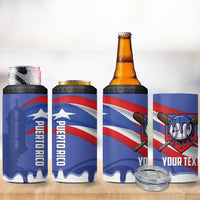 Puerto Rico 2026 Baseball Custom 4 in 1 Can Cooler Tumbler Go Puerto Rican El Morro Drip Style
