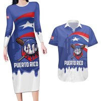 Puerto Rico 2026 Baseball Custom Couples Matching Long Sleeve Bodycon Dress and Hawaiian Shirt Go Puerto Rican El Morro Drip Style