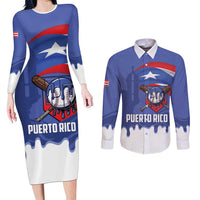 Puerto Rico 2026 Baseball Custom Couples Matching Long Sleeve Bodycon Dress and Long Sleeve Button Shirt Go Puerto Rican El Morro Drip Style