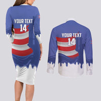 Puerto Rico 2026 Baseball Custom Couples Matching Long Sleeve Bodycon Dress and Long Sleeve Button Shirt Go Puerto Rican El Morro Drip Style