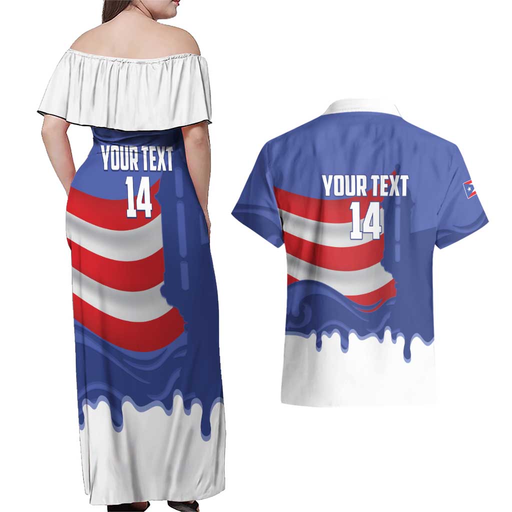 Puerto Rico 2026 Baseball Custom Couples Matching Off Shoulder Maxi Dress and Hawaiian Shirt Go Puerto Rican El Morro Drip Style